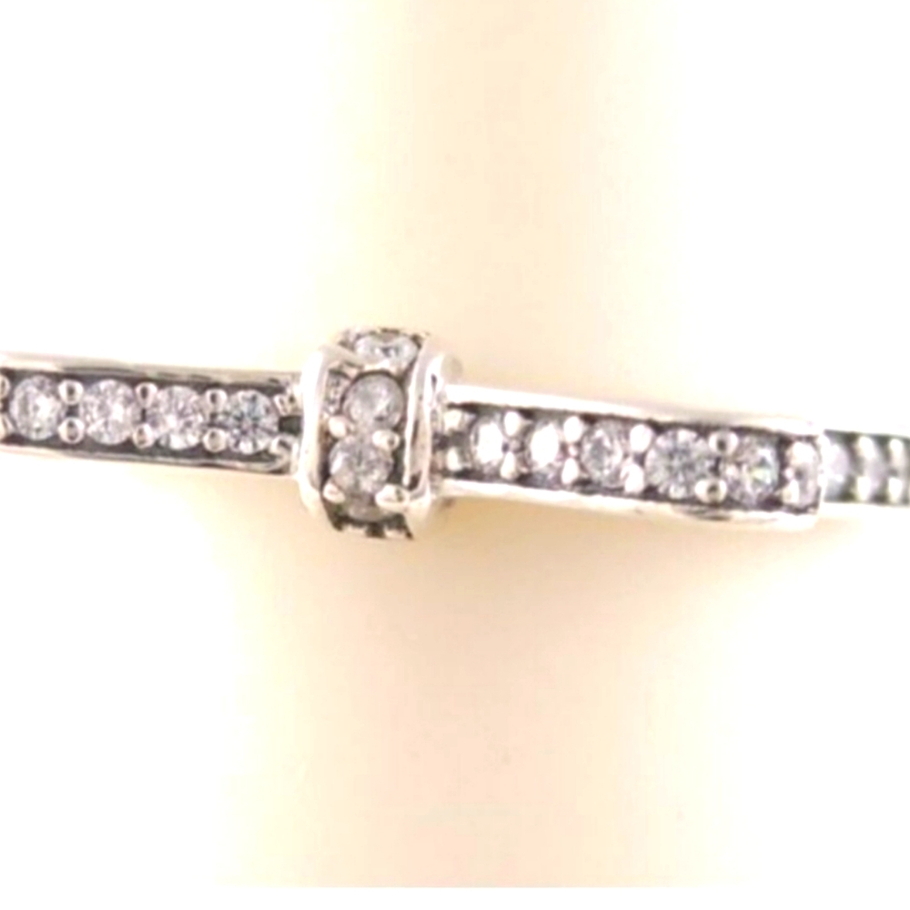 Authentic Pandora Rhinestone Bow Ring - image 1